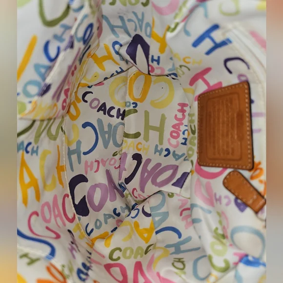 COACH Rare 2009 Pastel Striped Bag/Backpack
